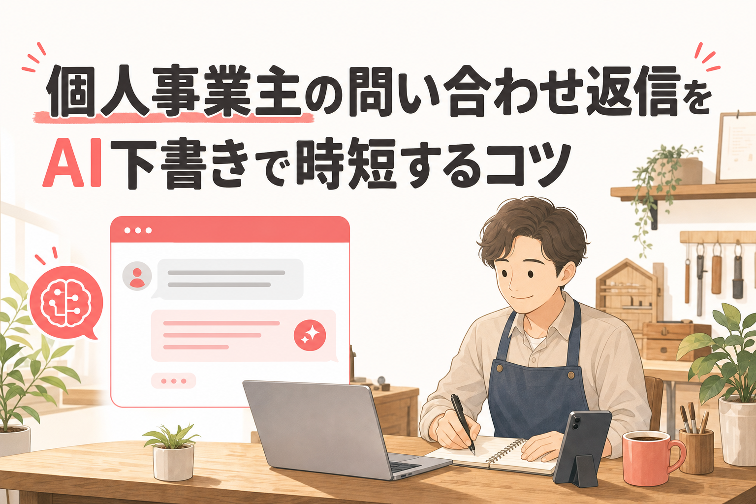 個人事業主の問い合わせ返信をAI下書きで時短するコツ