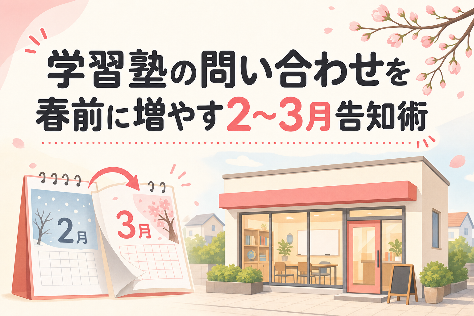 学習塾の問い合わせを春前に増やす2〜3月告知術