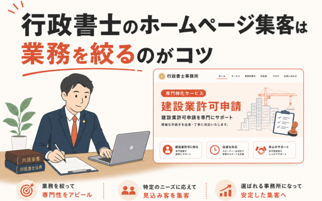 行政書士のホームページ集客は業務を絞るのがコツ